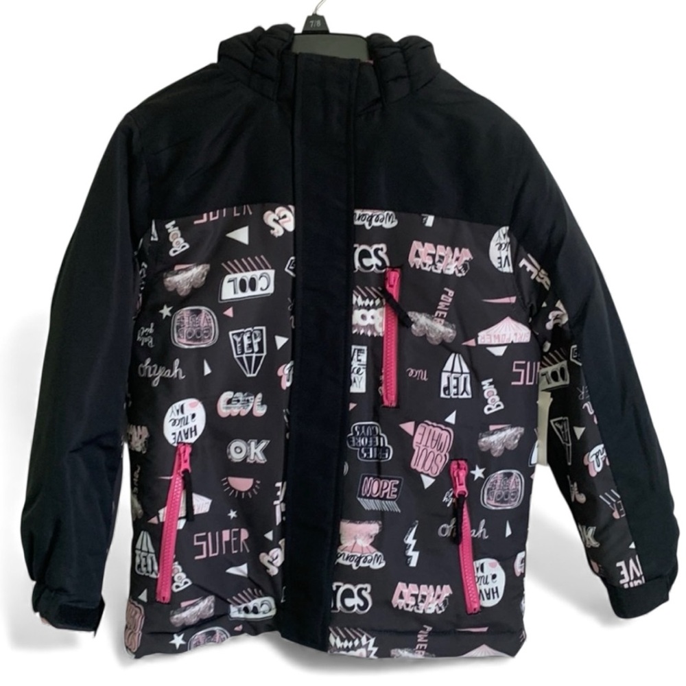 ATHLETECH Girls Warm Winter Coat Size M (7/8) Water Resistant, Fun Graphic